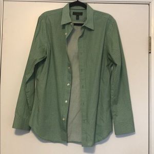 BR Non-iron Tailored Slim Fit-Green with pattern